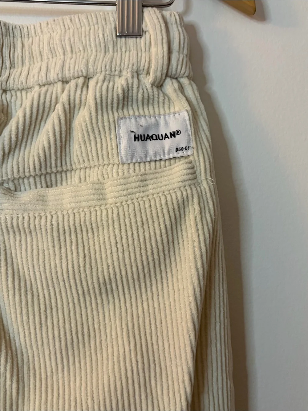 Aelfric Eden Cream Corduroy Elastic Waist Pants Large